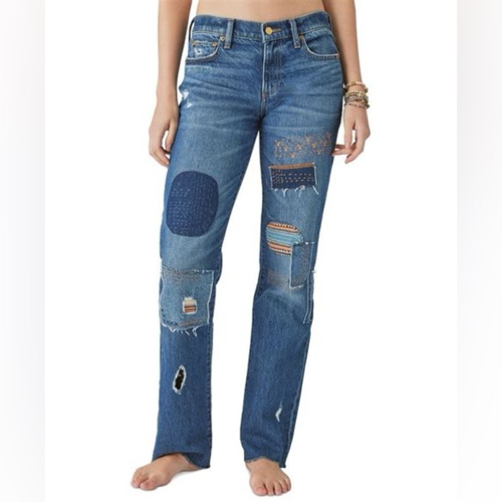 Lucky Brand Blue Patchwork Boot Cut Jeans